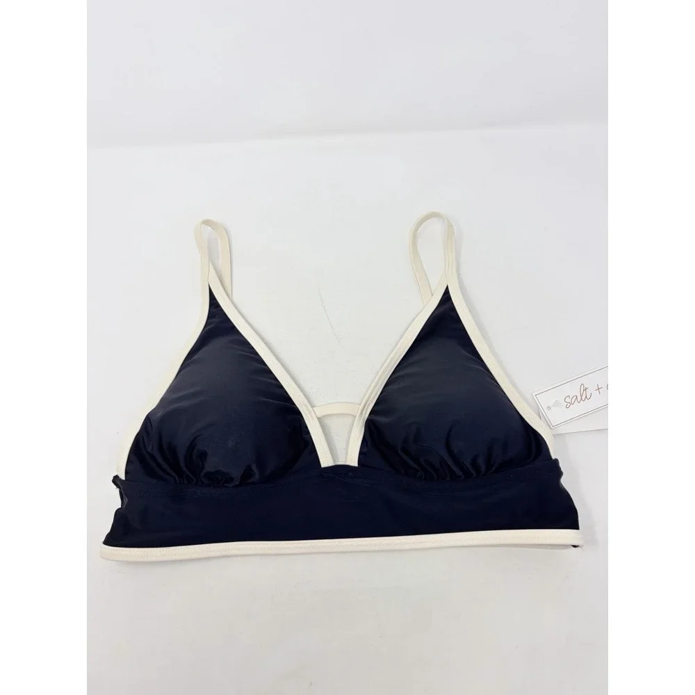 Salt + Cove Juniors Size XS In a Bind Front Tab Midkini Swim Top in Black 573